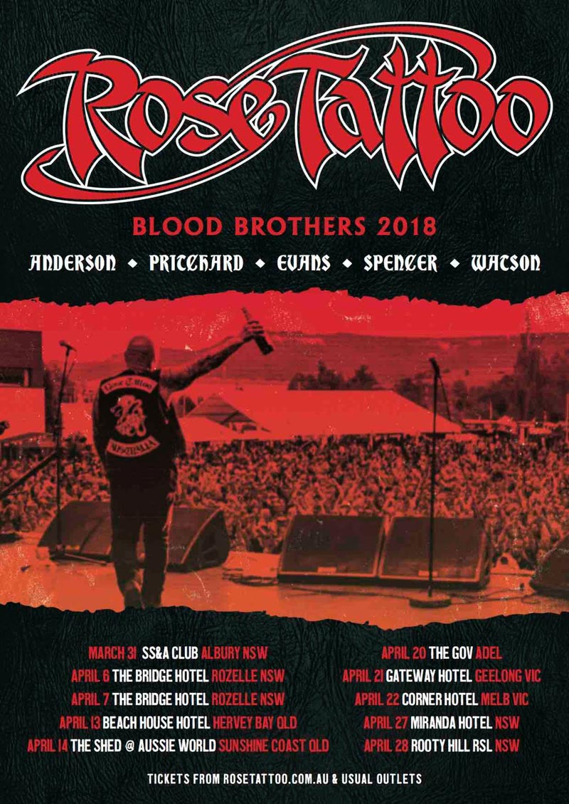 Rose Tattoo 2018 Blood Brothers Tour