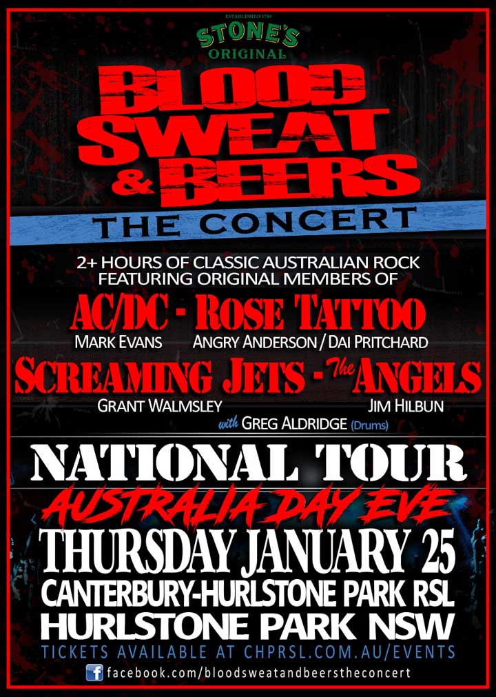 Blood Sweat & Beers Australia Day Eve Concert