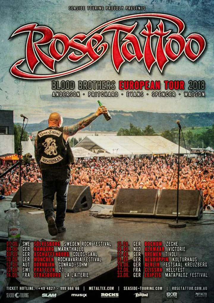 Rose Tattoo European Tour Announced & New Extra Guests Added For Upcoming Australian Tour